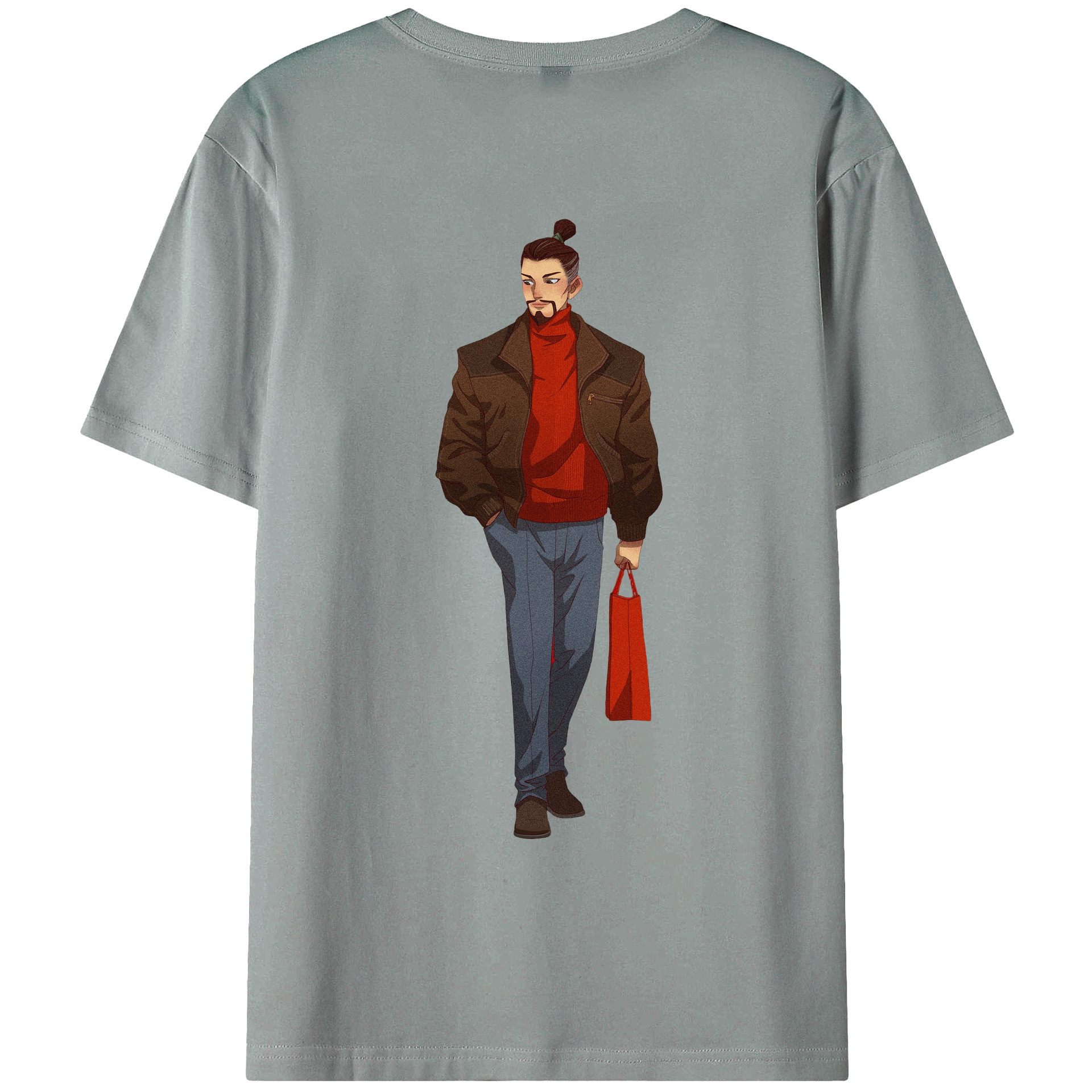 （画像用） Ne Zha 2 ナタ 魔童の大暴れ 綿100％ メンズ半袖Tシャツ（バックプリント） 通気性